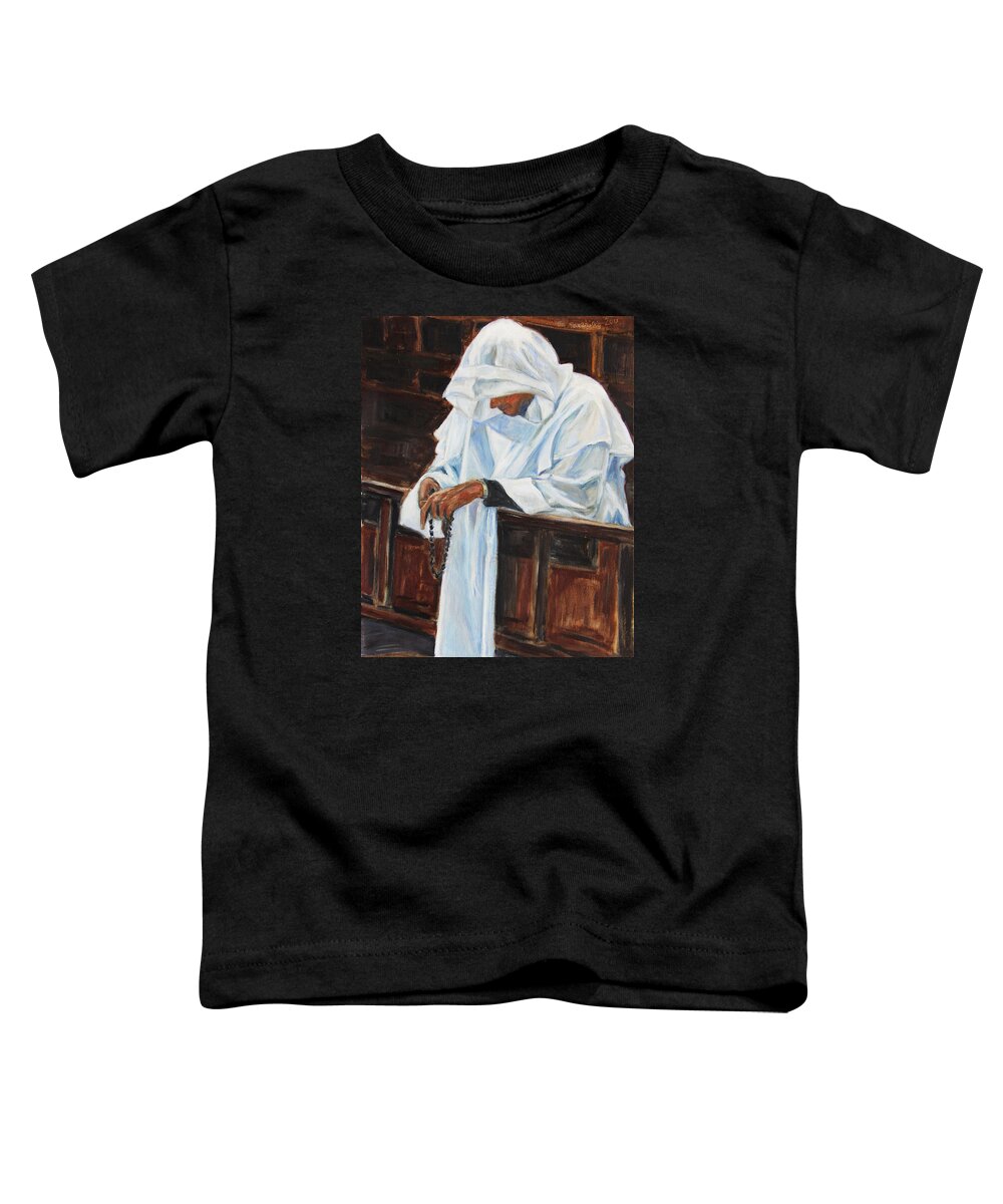 Confess Toddler T-Shirt featuring the painting Confess... by Xueling Zou