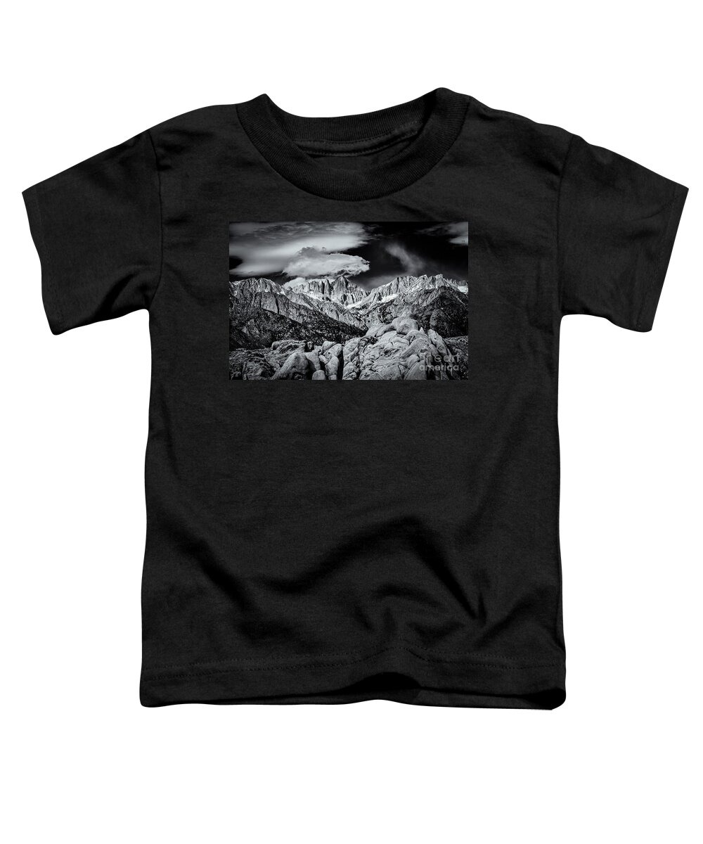 Alabama Hills Toddler T-Shirt featuring the photograph Contrasting Elements by Jennifer Magallon