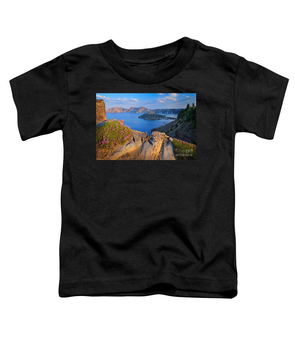 America Toddler T-Shirt featuring the photograph Crater Lake Rim by Inge Johnsson