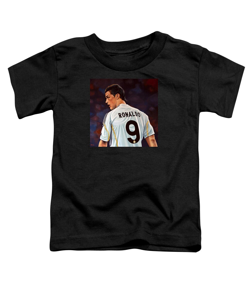 Real Madrid Toddler T-Shirt featuring the painting Cristiano Ronaldo by Paul Meijering