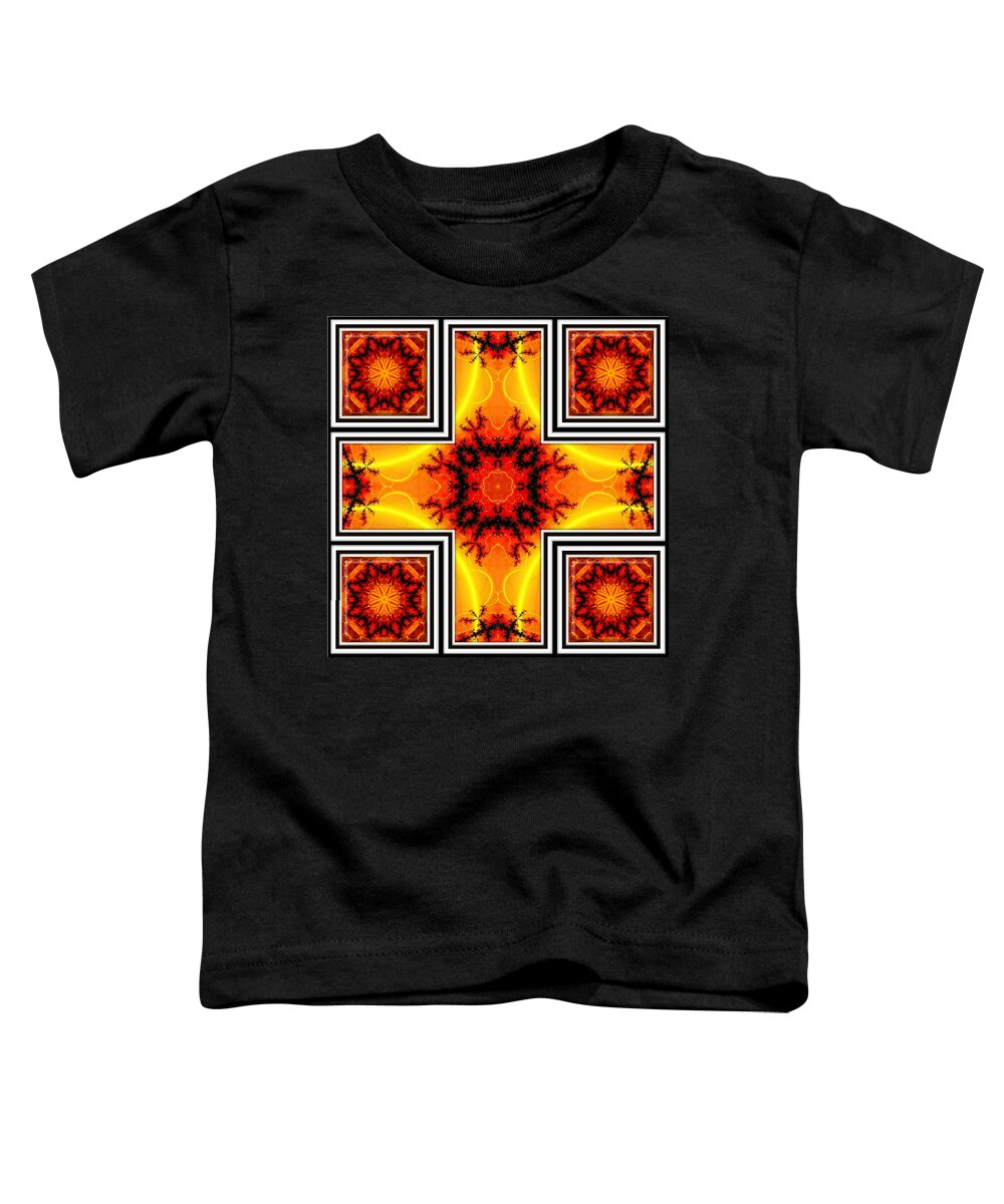 Kaleidoscope Toddler T-Shirt featuring the digital art Crown of Thorns by Charmaine Zoe