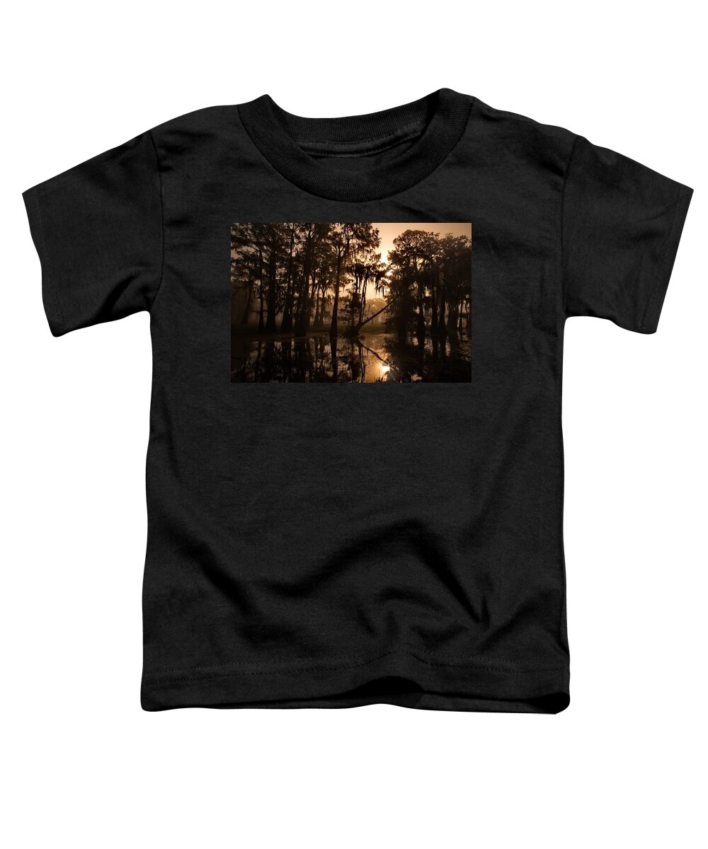 Louisiana Toddler T-Shirt featuring the photograph Cypress Sunrise by Ron Weathers