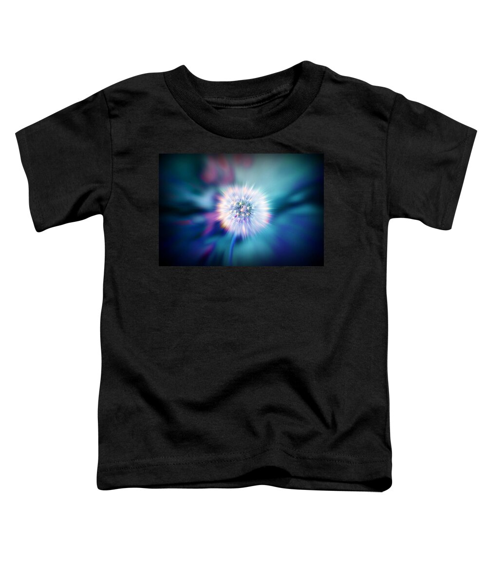 Dandelion Toddler T-Shirt featuring the digital art Dandelion Glow by Lilia S
