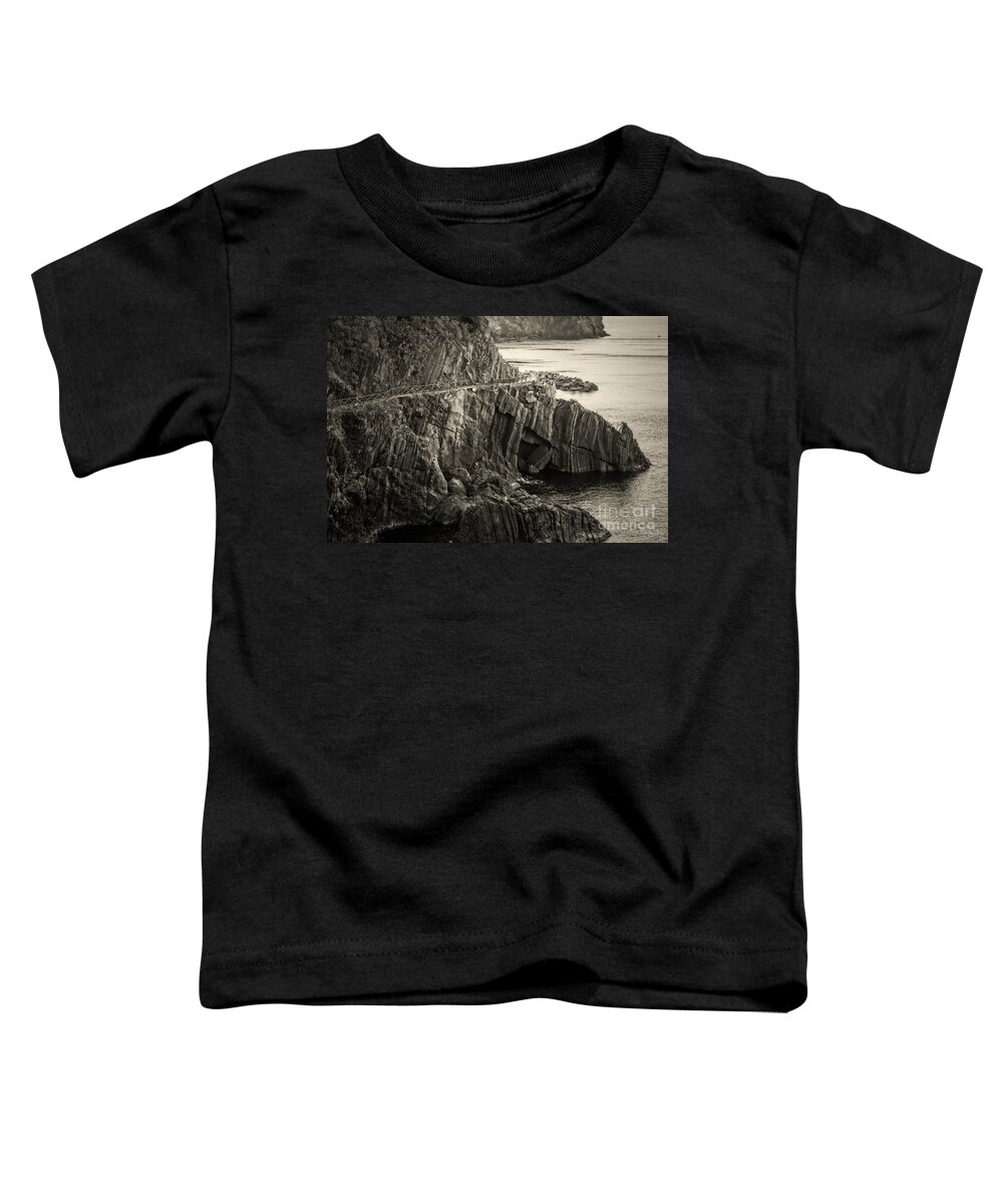 Cinque Terre Toddler T-Shirt featuring the photograph Dangerous Passage of Cinque Terre by Prints of Italy