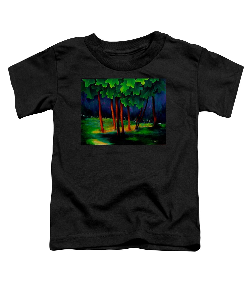 Landscape Toddler T-Shirt featuring the painting Deep Shadows by Karin Eisermann