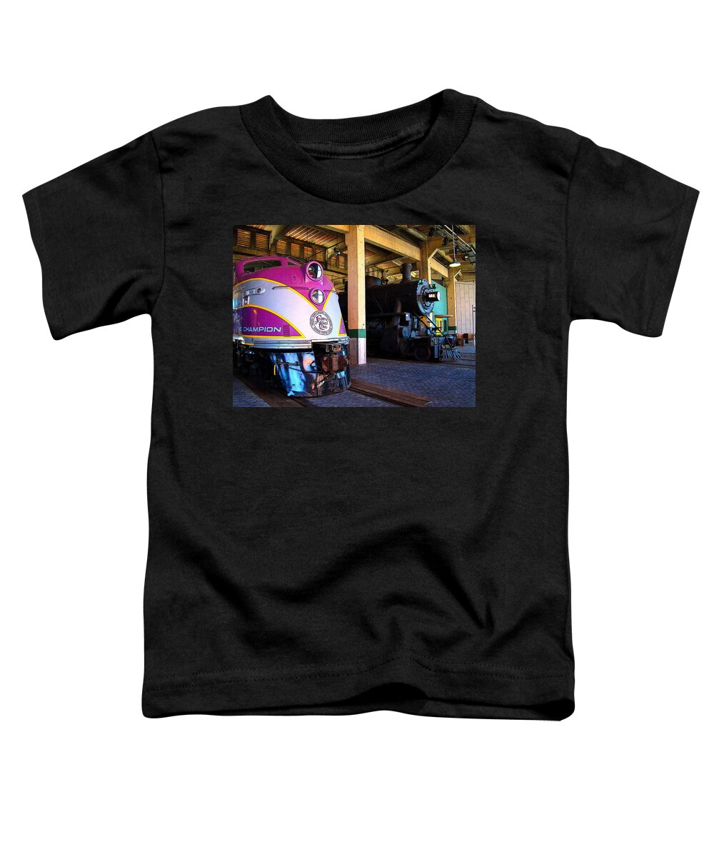 Fine Art Toddler T-Shirt featuring the photograph Diesel and Steam by Rodney Lee Williams