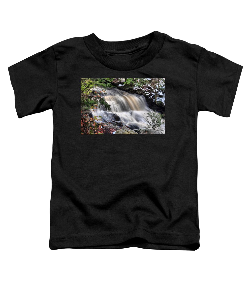 Waterfall Toddler T-Shirt featuring the photograph Doane's Lower Falls in Central Mass. by Mitchell R Grosky