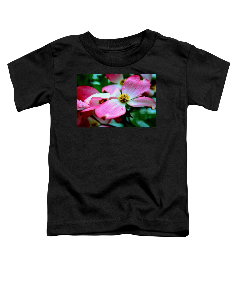 Dogwood Toddler T-Shirt featuring the photograph Dogwood Dew by Joseph Desiderio