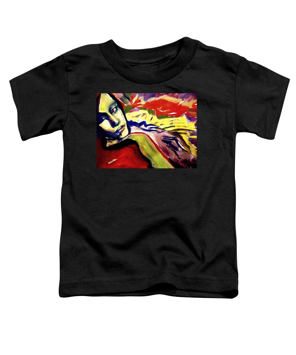 Art Toddler T-Shirt featuring the painting Don t look back by Helena Wierzbicki