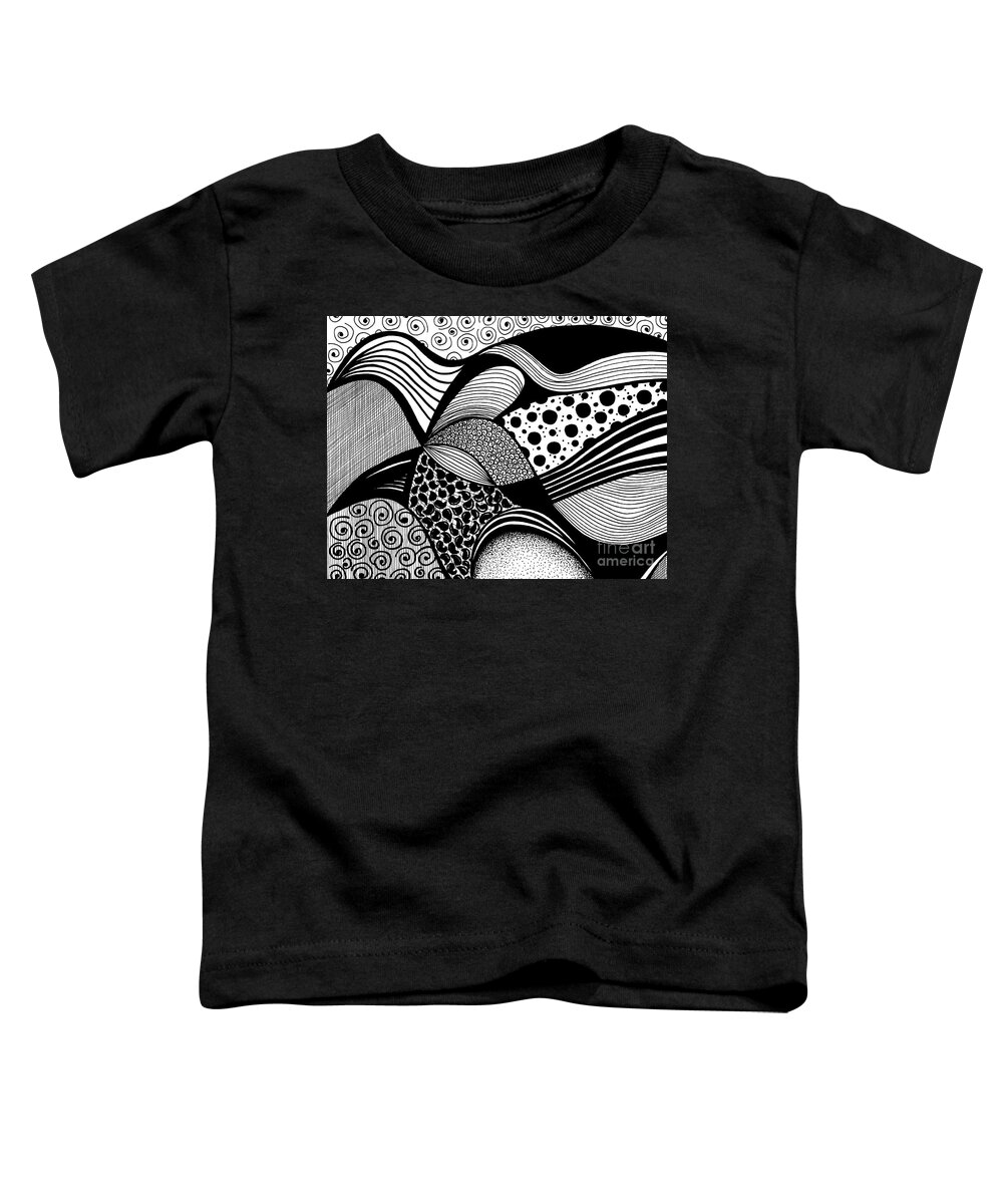 Birds Toddler T-Shirt featuring the drawing Doves and Gulls by Lynellen Nielsen
