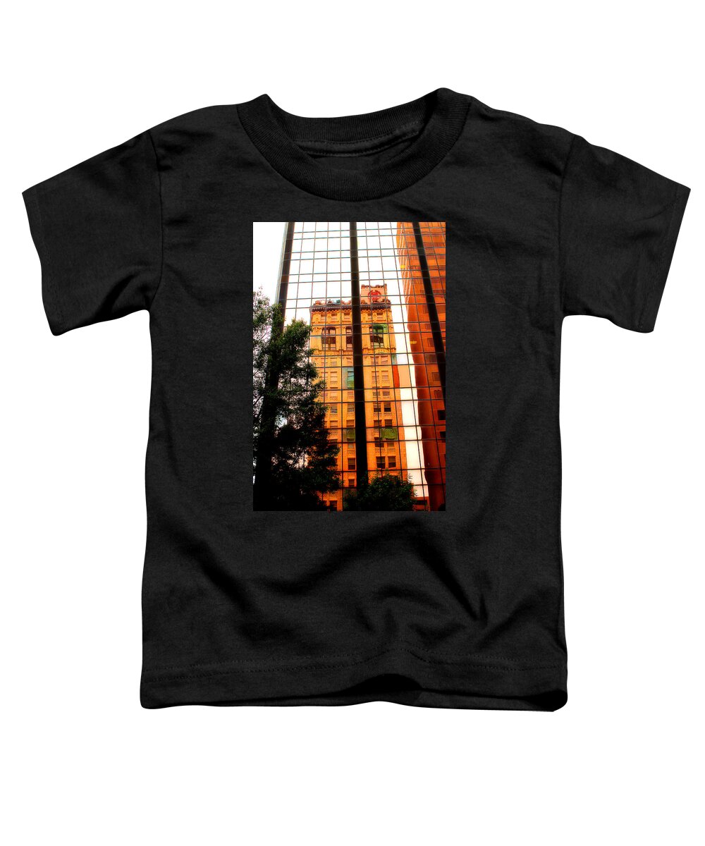 Building Reflection Toddler T-Shirt featuring the photograph Downtown Reflection by Michael Eingle