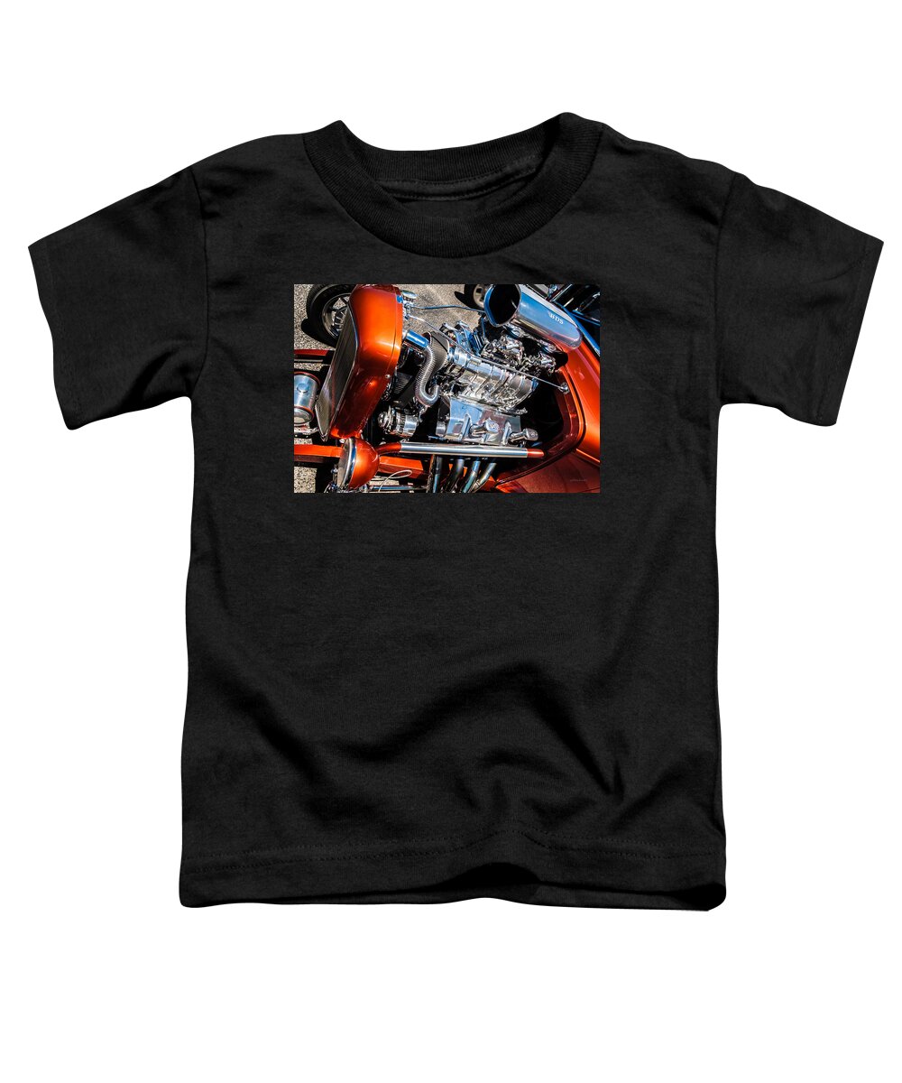 Chrome Toddler T-Shirt featuring the photograph Drag Queen - Hot Rod Blown Chrome by Steven Milner