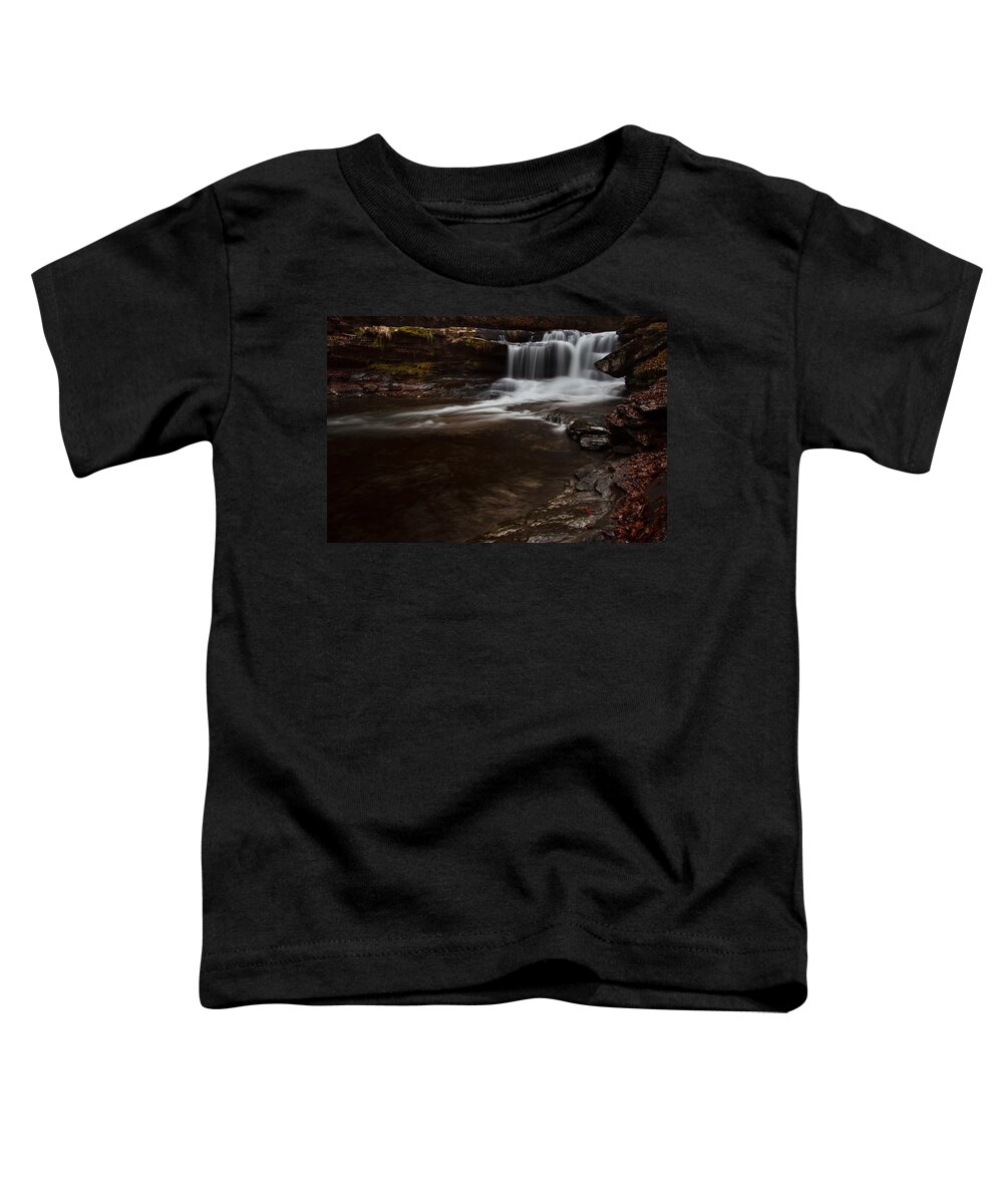 Dunloup Creek Falls Toddler T-Shirt featuring the photograph Dunloup Creek Falls by Shane Holsclaw