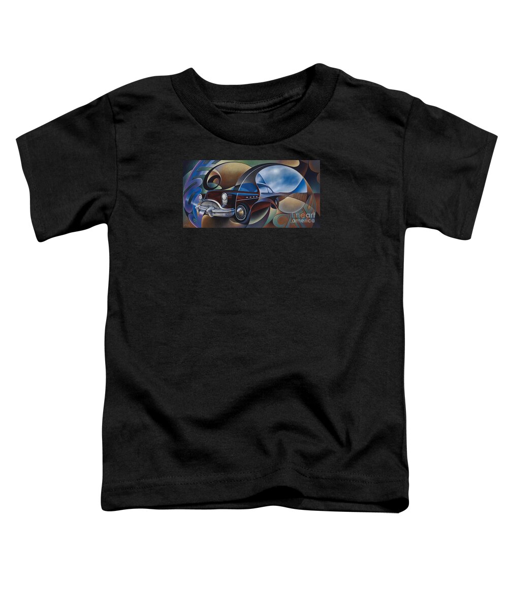 Route-66 Toddler T-Shirt featuring the painting Dynamic Route 66 by Ricardo Chavez-Mendez