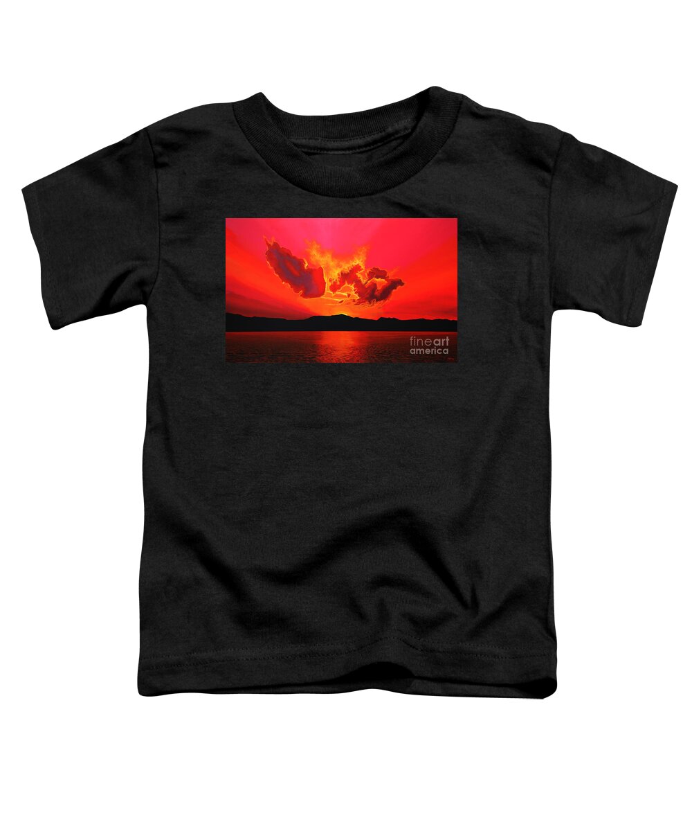 Paul Meijering Toddler T-Shirt featuring the painting Earth Sunset by Paul Meijering