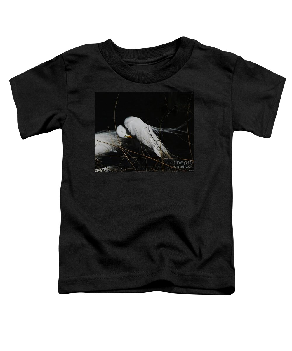 Egret Toddler T-Shirt featuring the photograph Egret Bird City at Avery Island Louisiana by Lizi Beard-Ward
