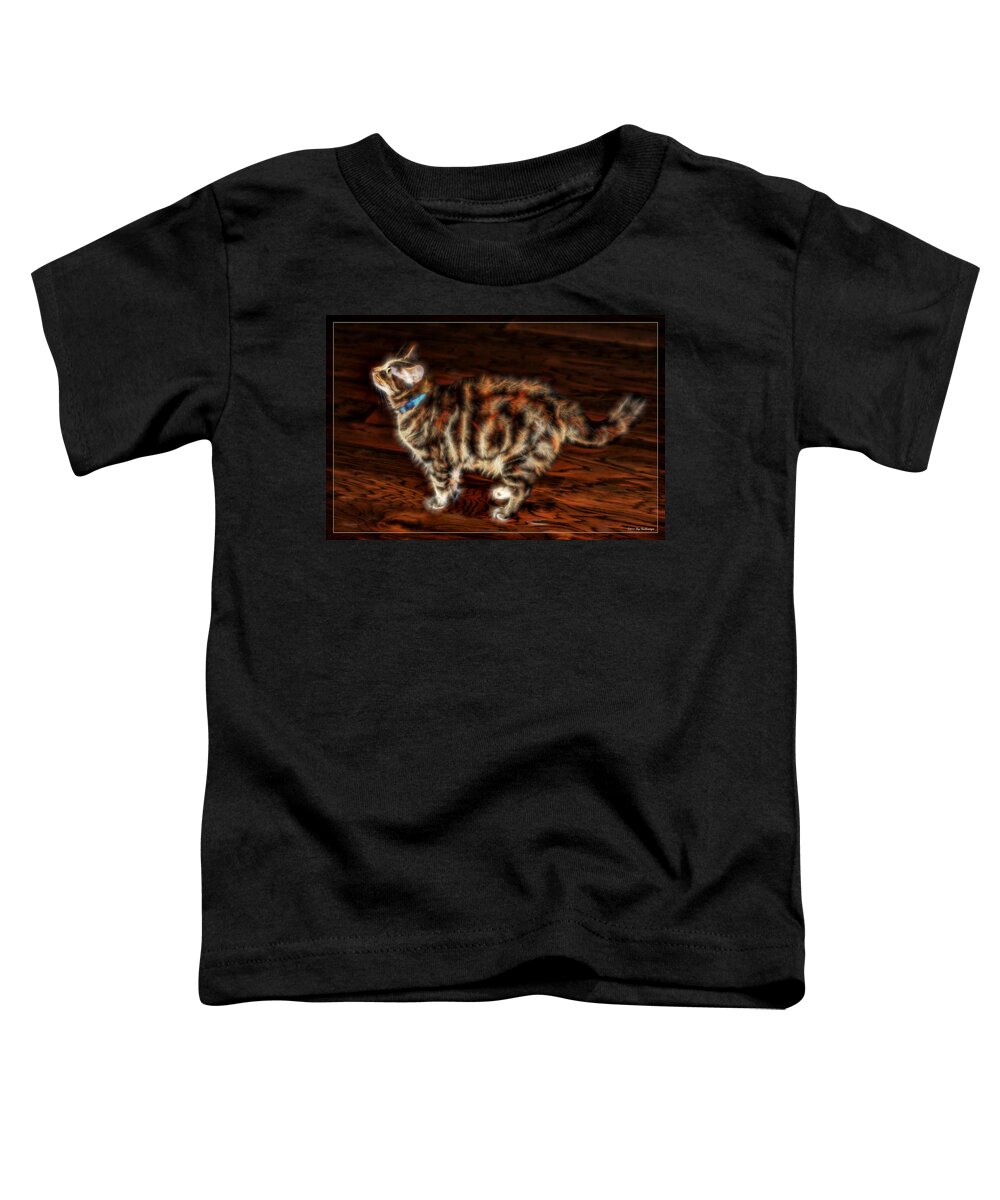 Electric Toddler T-Shirt featuring the photograph Electric Kitty by Lucy VanSwearingen