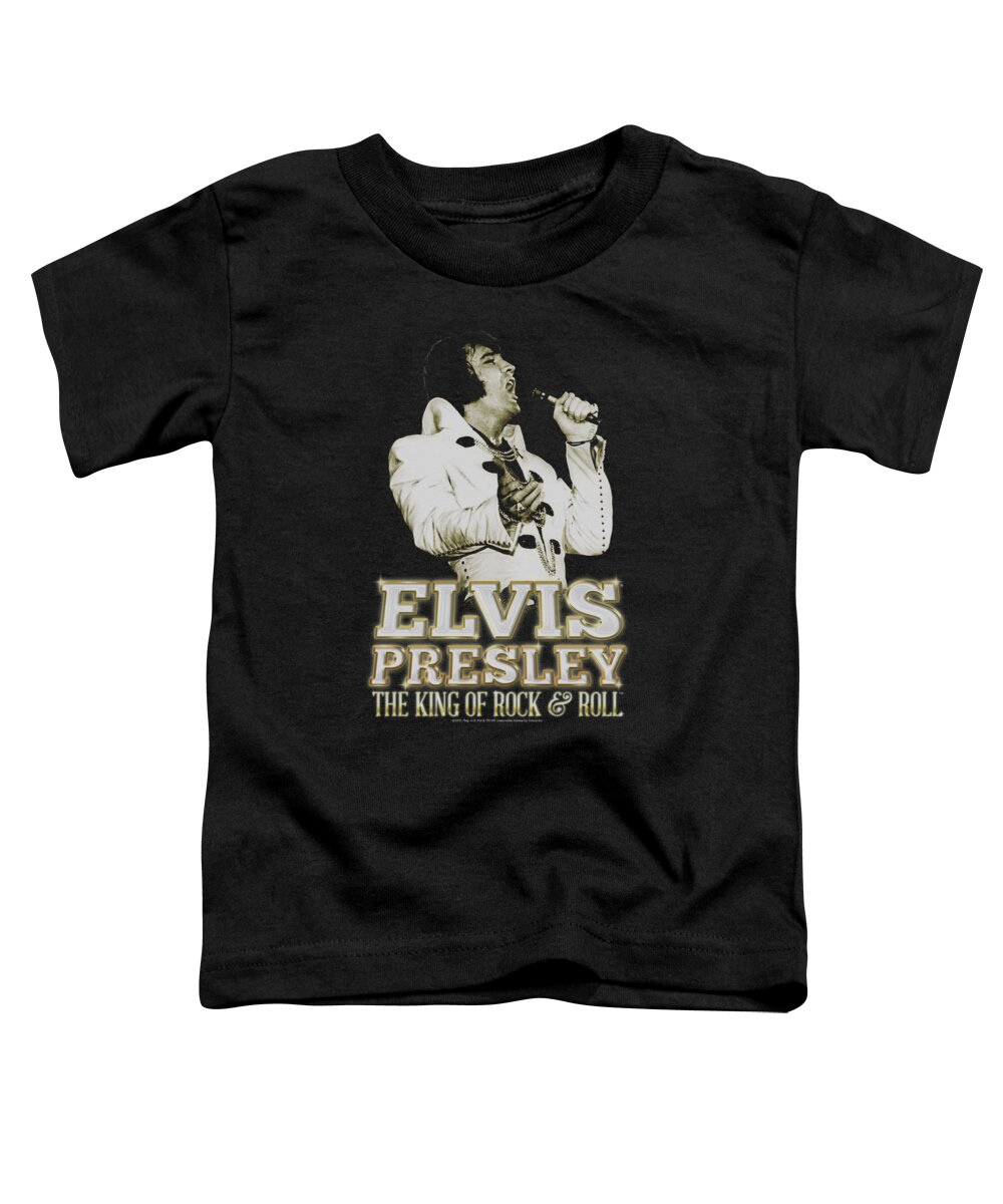 Elvis Toddler T-Shirt featuring the digital art Elvis - Golden by Brand A
