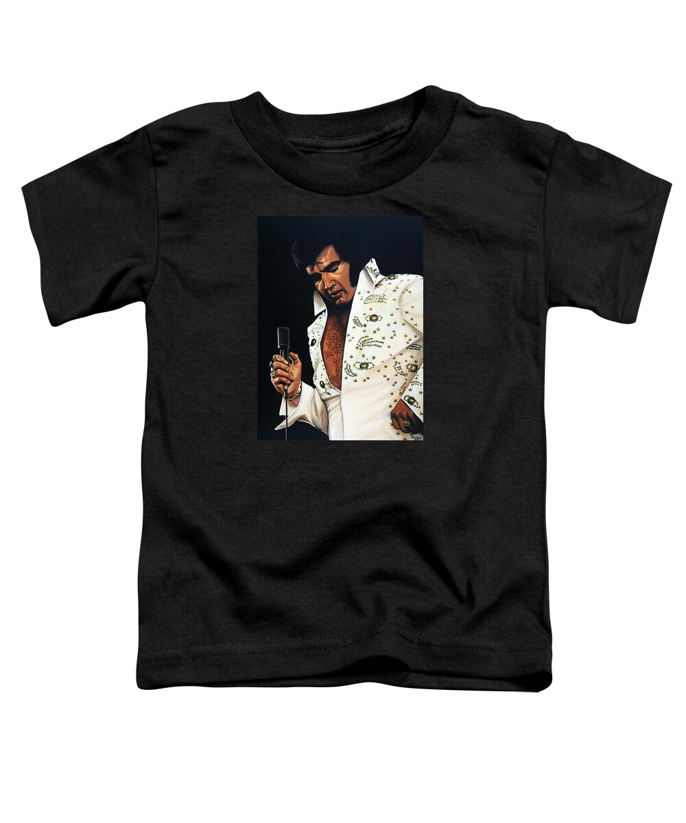 Elvis Toddler T-Shirt featuring the painting Elvis Presley Painting by Paul Meijering
