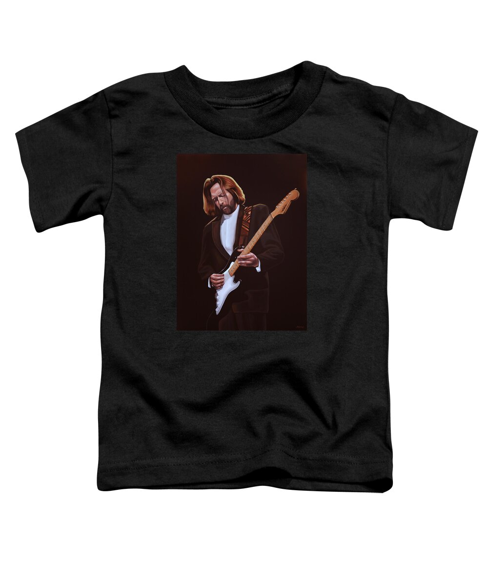 Eric Clapton Toddler T-Shirt featuring the painting Eric Clapton Painting by Paul Meijering