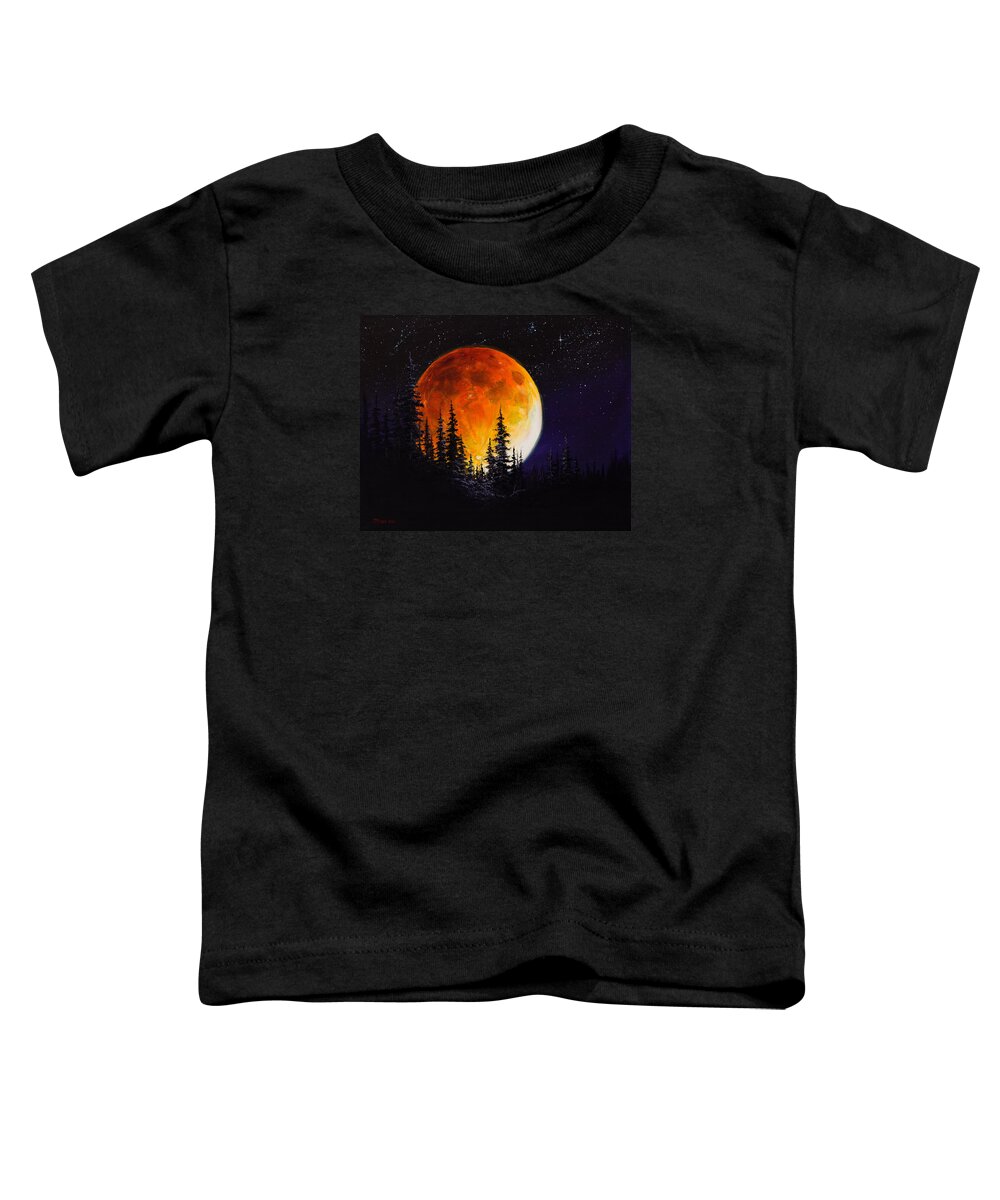 Full Moon Toddler T-Shirt featuring the painting Ettenmoors Moon by Chris Steele