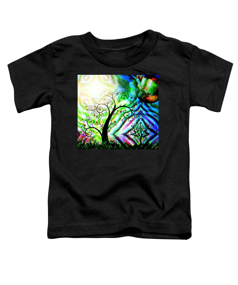 Abstract Colorful Trees Toddler T-Shirt featuring the painting Eye Tree by Ally White