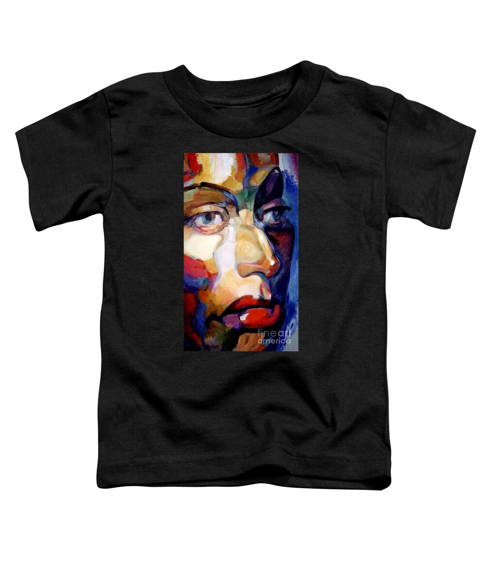 Woman Toddler T-Shirt featuring the painting Face Of A Woman by Stan Esson