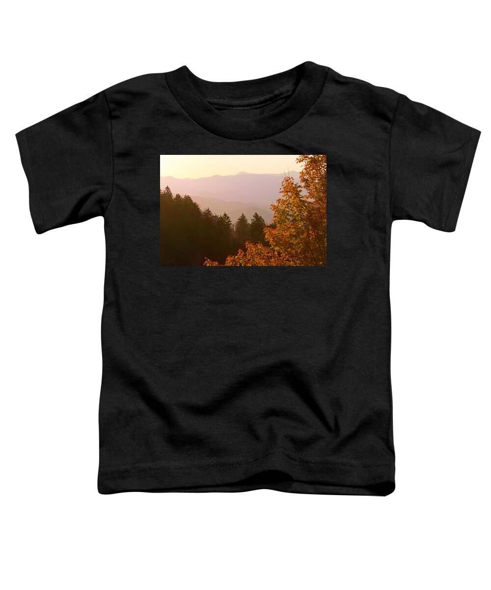 Landscape Toddler T-Shirt featuring the photograph Fall Smoky Mountains by Melinda Fawver