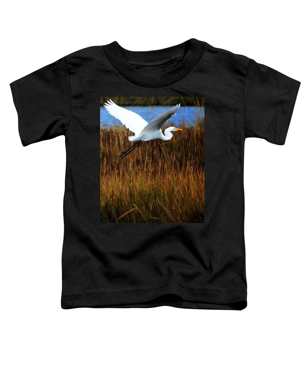 Egrits Toddler T-Shirt featuring the photograph Feel free to loosen yer seat belt n walk about da cabin by Robert McCubbin