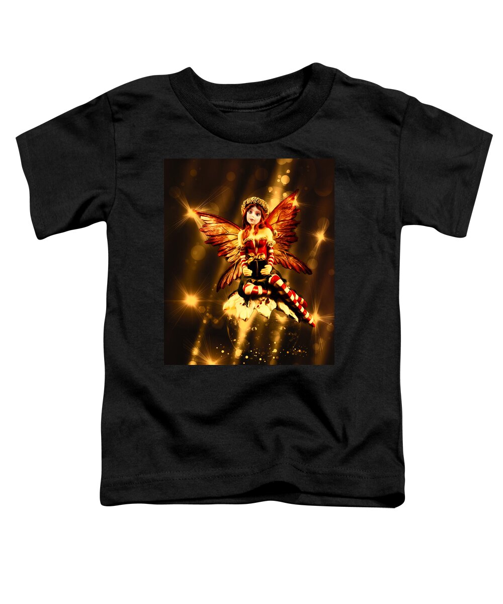 Fine Art Toddler T-Shirt featuring the photograph Festive Amber Fairy by Bill and Linda Tiepelman