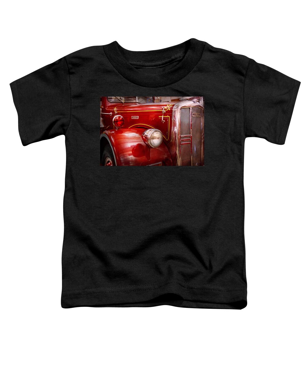 Savad Toddler T-Shirt featuring the photograph Fireman - Ward La France by Mike Savad