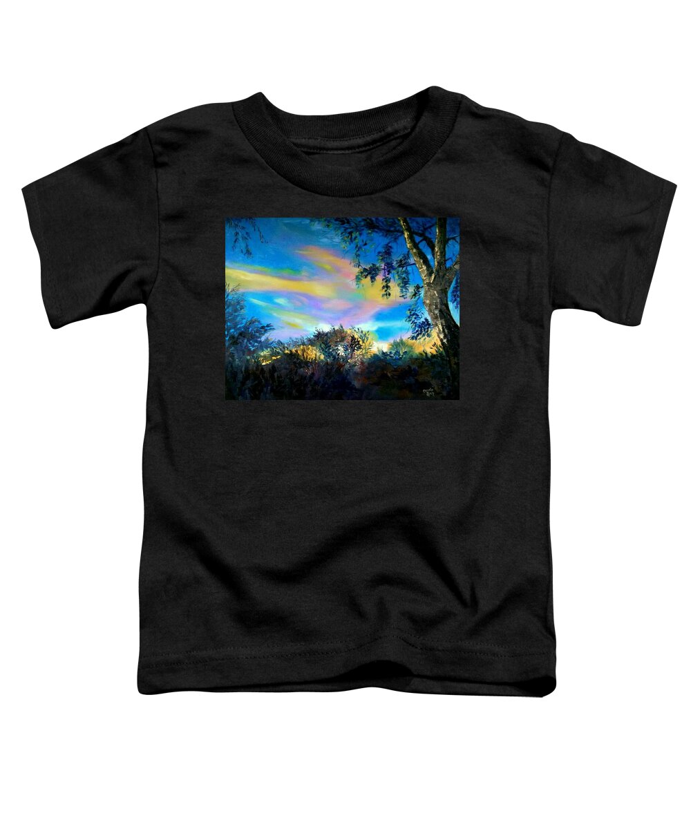 Painting Toddler T-Shirt featuring the painting First Color of Morning by Connie Rish