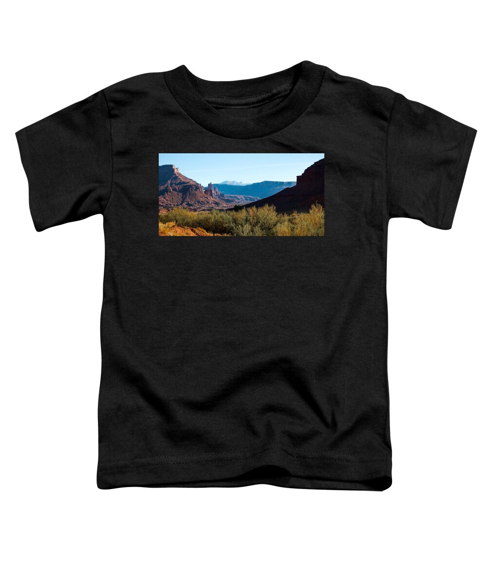 Dakota Toddler T-Shirt featuring the photograph Fisher Towers by Greni Graph