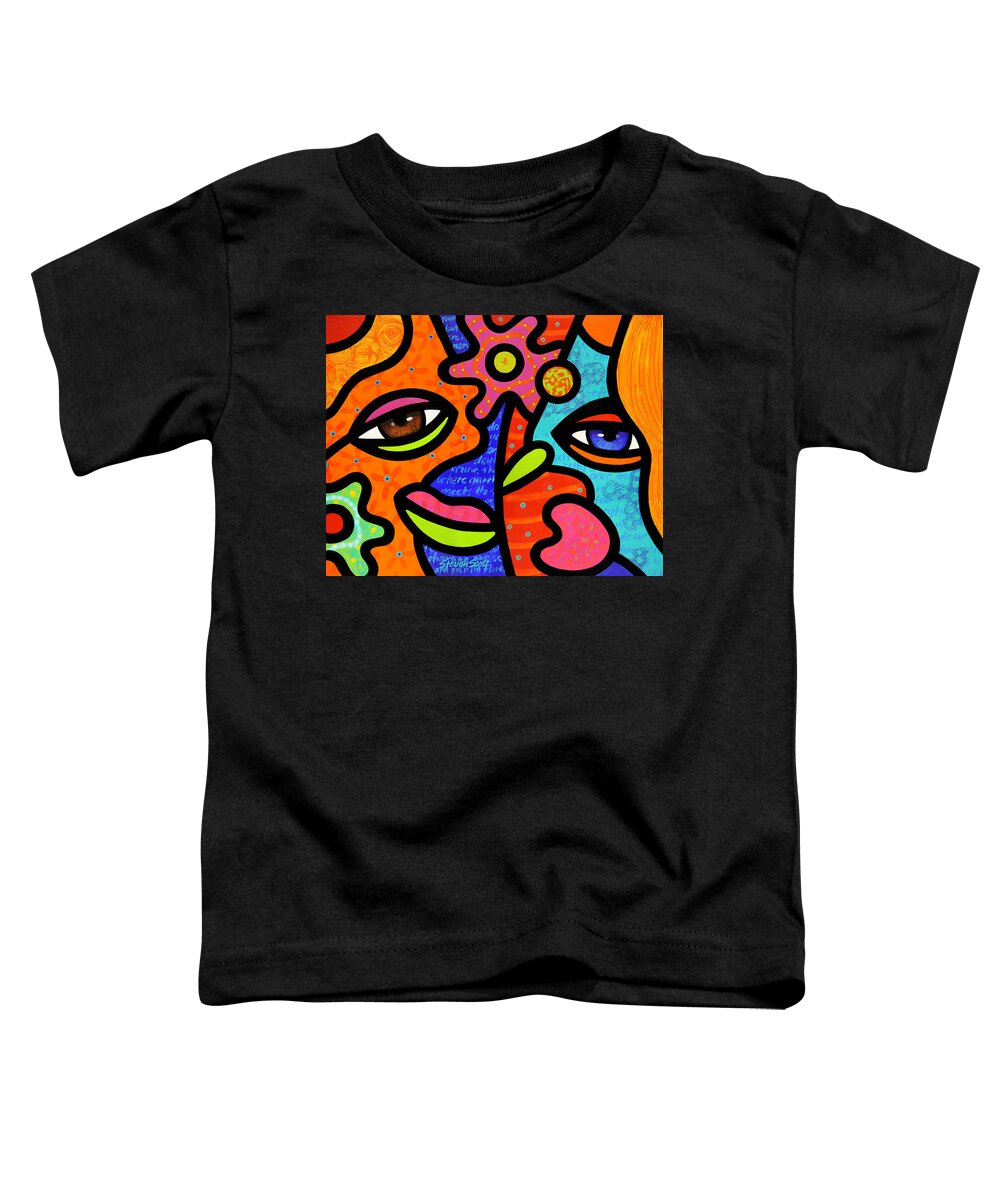 Shopping Toddler T-Shirt featuring the painting Flower Market by Steven Scott