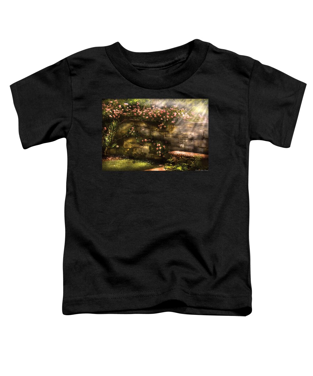Savad Toddler T-Shirt featuring the photograph Flower - Rose - In the rose garden by Mike Savad
