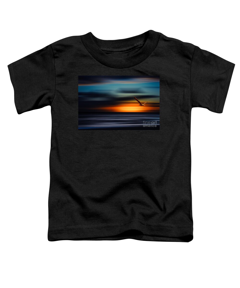 Sylt Toddler T-Shirt featuring the photograph Flying Into The Sunset by Hannes Cmarits
