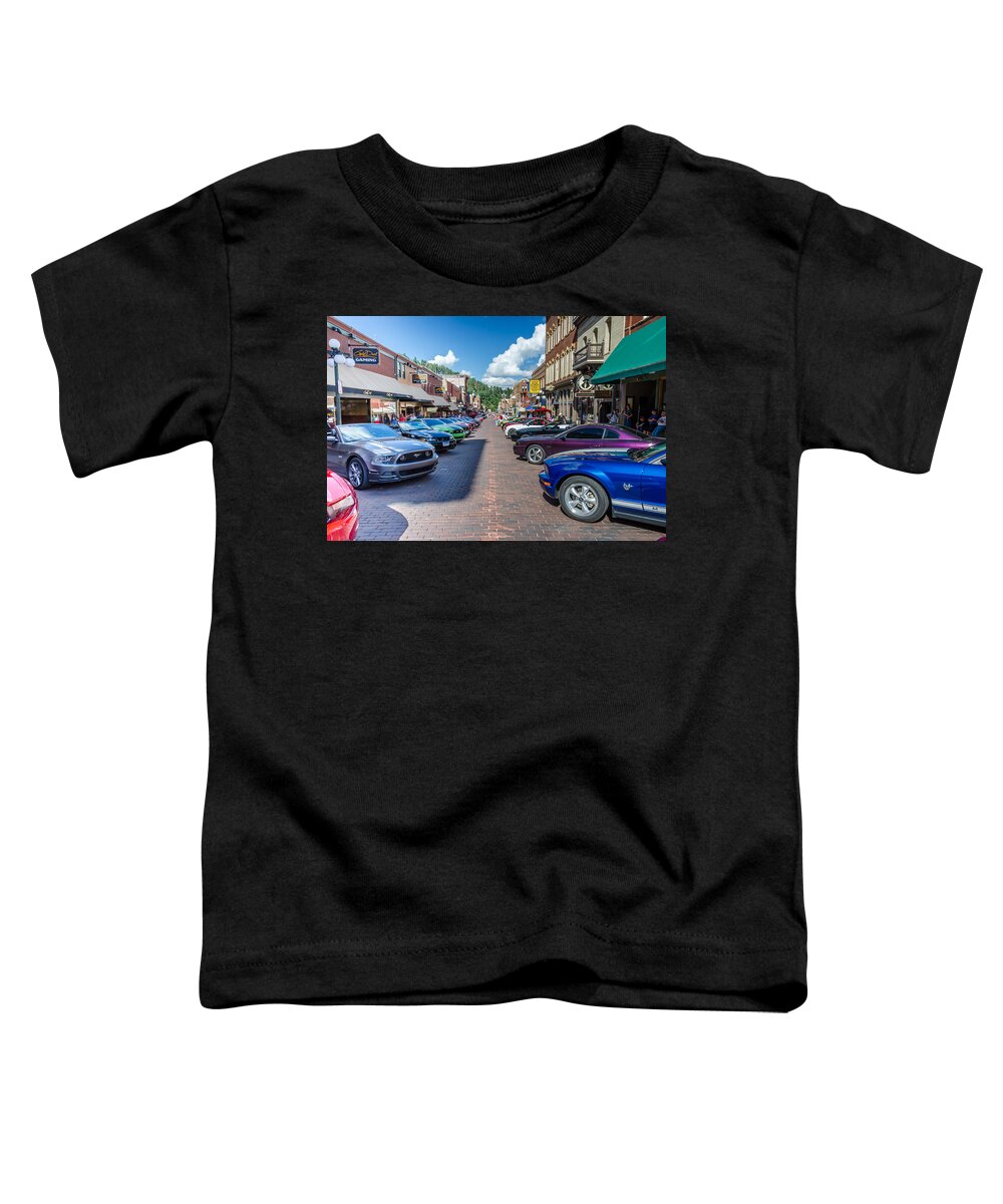 Ford Mustang Rally Toddler T-Shirt featuring the photograph Ford Mustang Rally Deadwood SD by Debra Martz