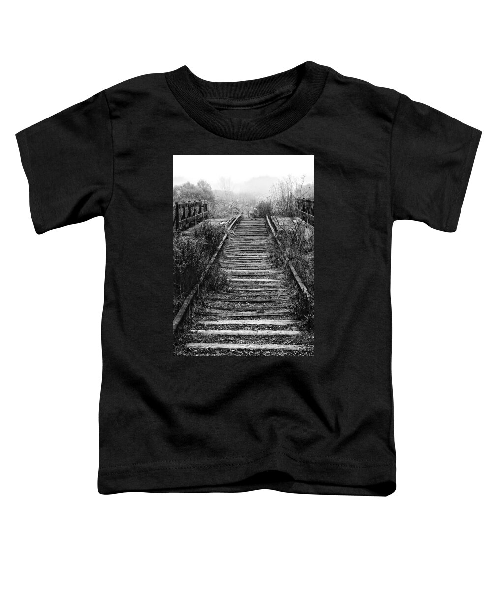Railroad Toddler T-Shirt featuring the photograph Forgotten Journeys by Betty Depee