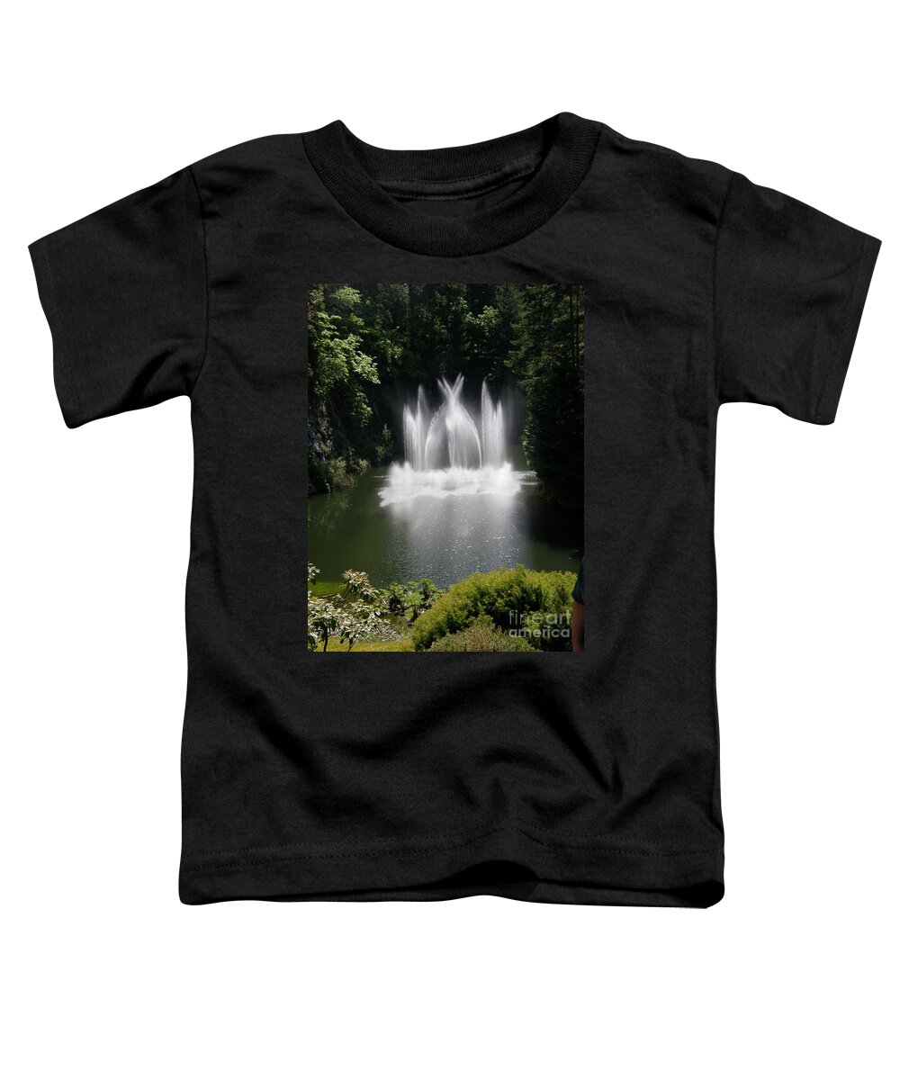 Fountain Toddler T-Shirt featuring the photograph Fountain in Lake by Bev Conover