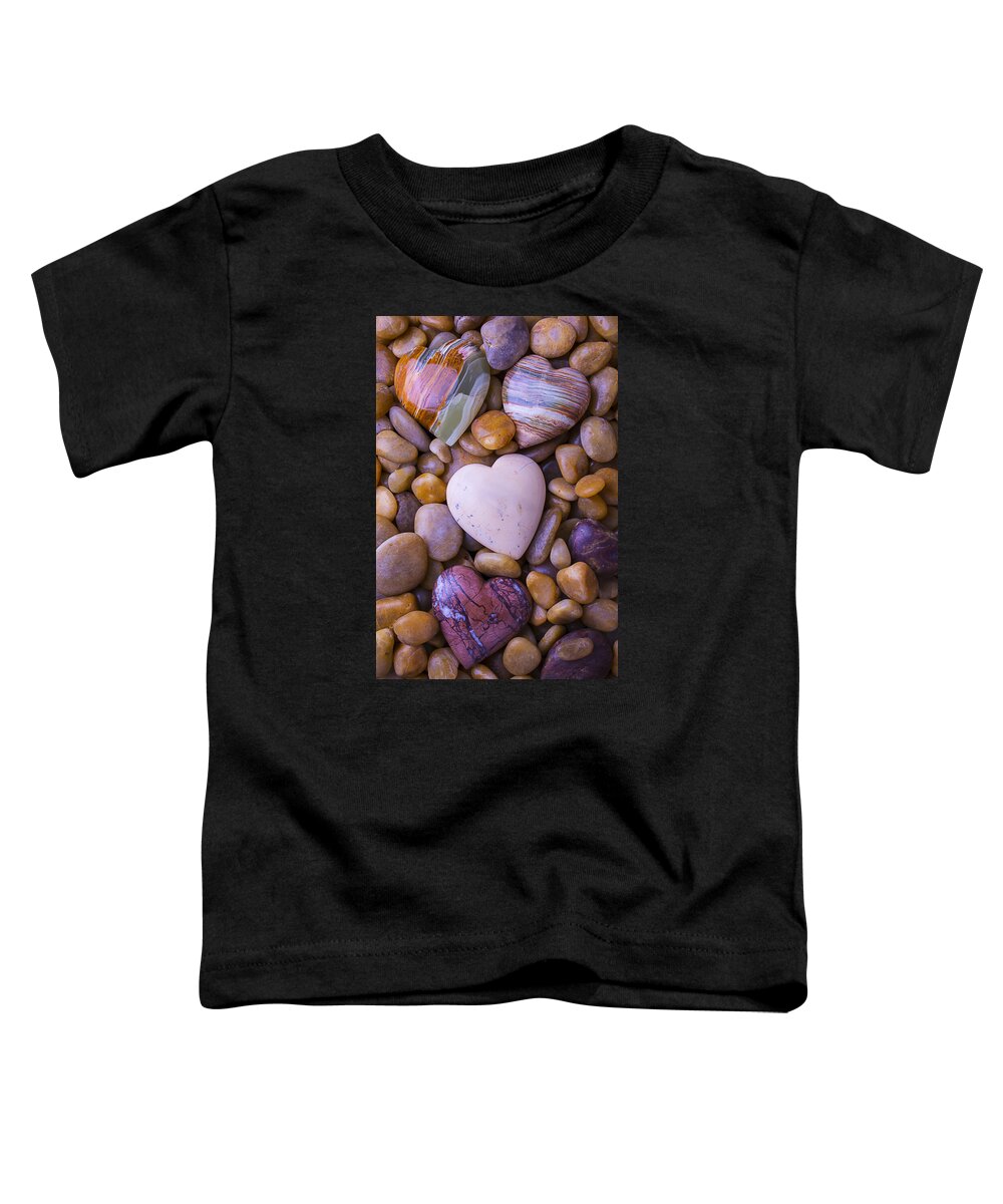 Heart Hearts Toddler T-Shirt featuring the photograph Four Stone hearts by Garry Gay