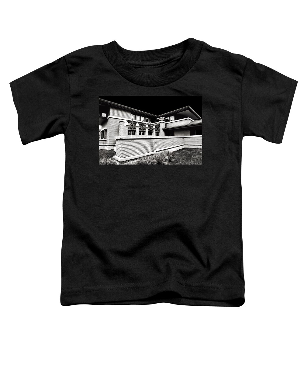 Evie Toddler T-Shirt featuring the photograph Frank Lloyd Wright in Black and White by Evie Carrier