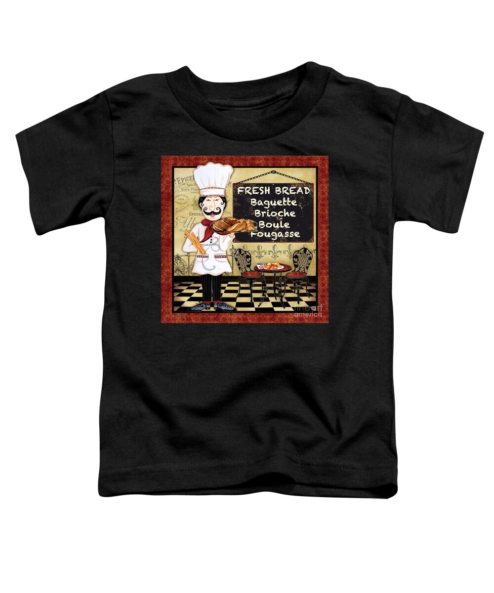 French Toddler T-Shirt featuring the painting French Chef-A by Jean Plout
