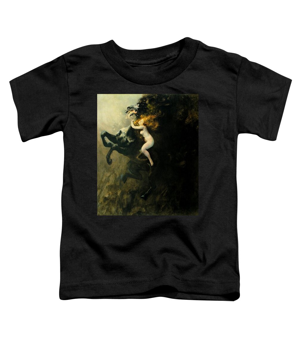 Frenzy Toddler T-Shirt featuring the painting Frenzy by Wladyslaw Podkowinski