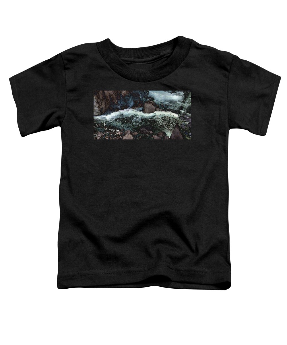 Digital Toddler T-Shirt featuring the digital art Frozen Cave by David Hansen