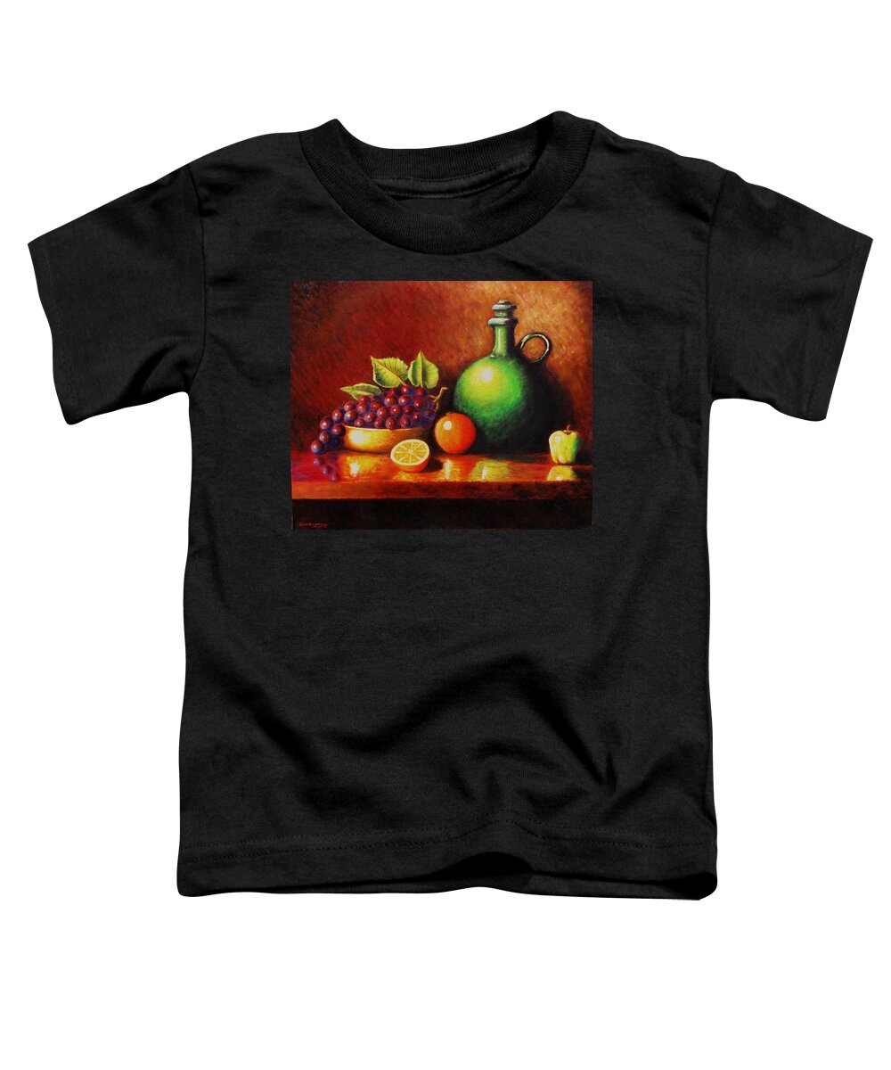 Still Life... Jug Toddler T-Shirt featuring the painting Fruit and jug by Gene Gregory