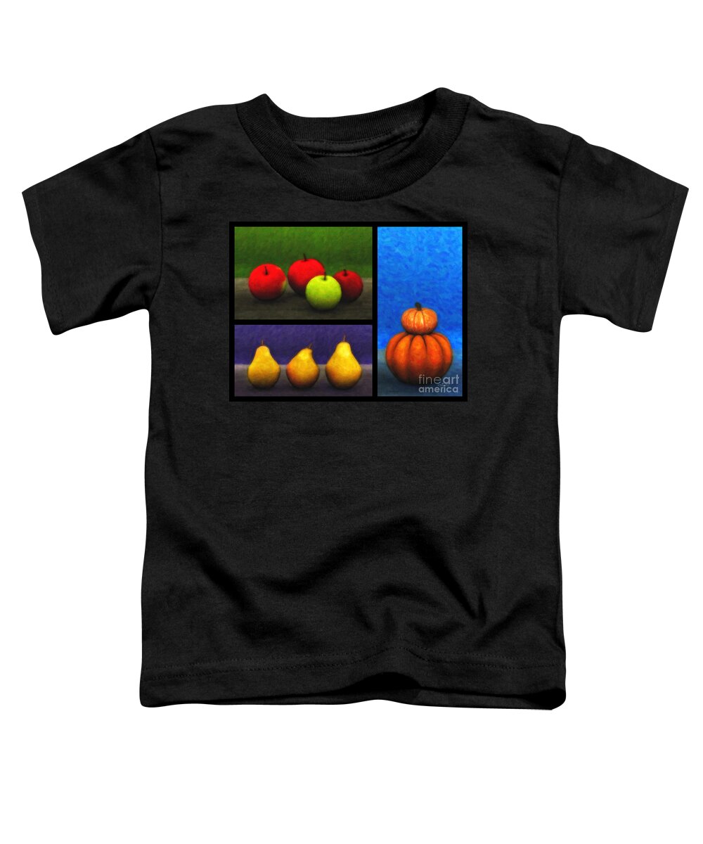 3d Toddler T-Shirt featuring the digital art Fruit Trilogy by Jutta Maria Pusl