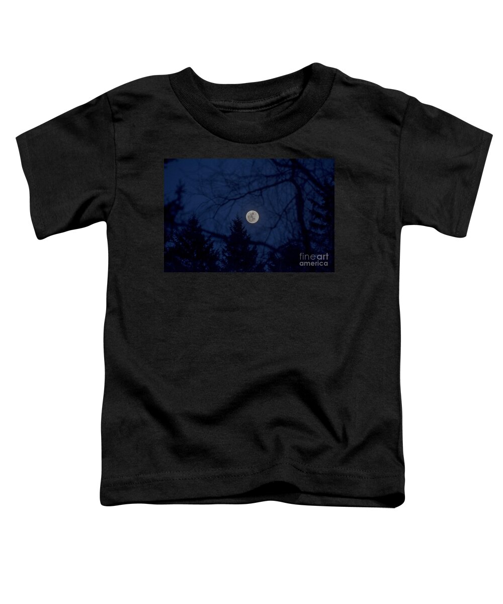 Moon Toddler T-Shirt featuring the photograph Full Moon Light by Cheryl Baxter