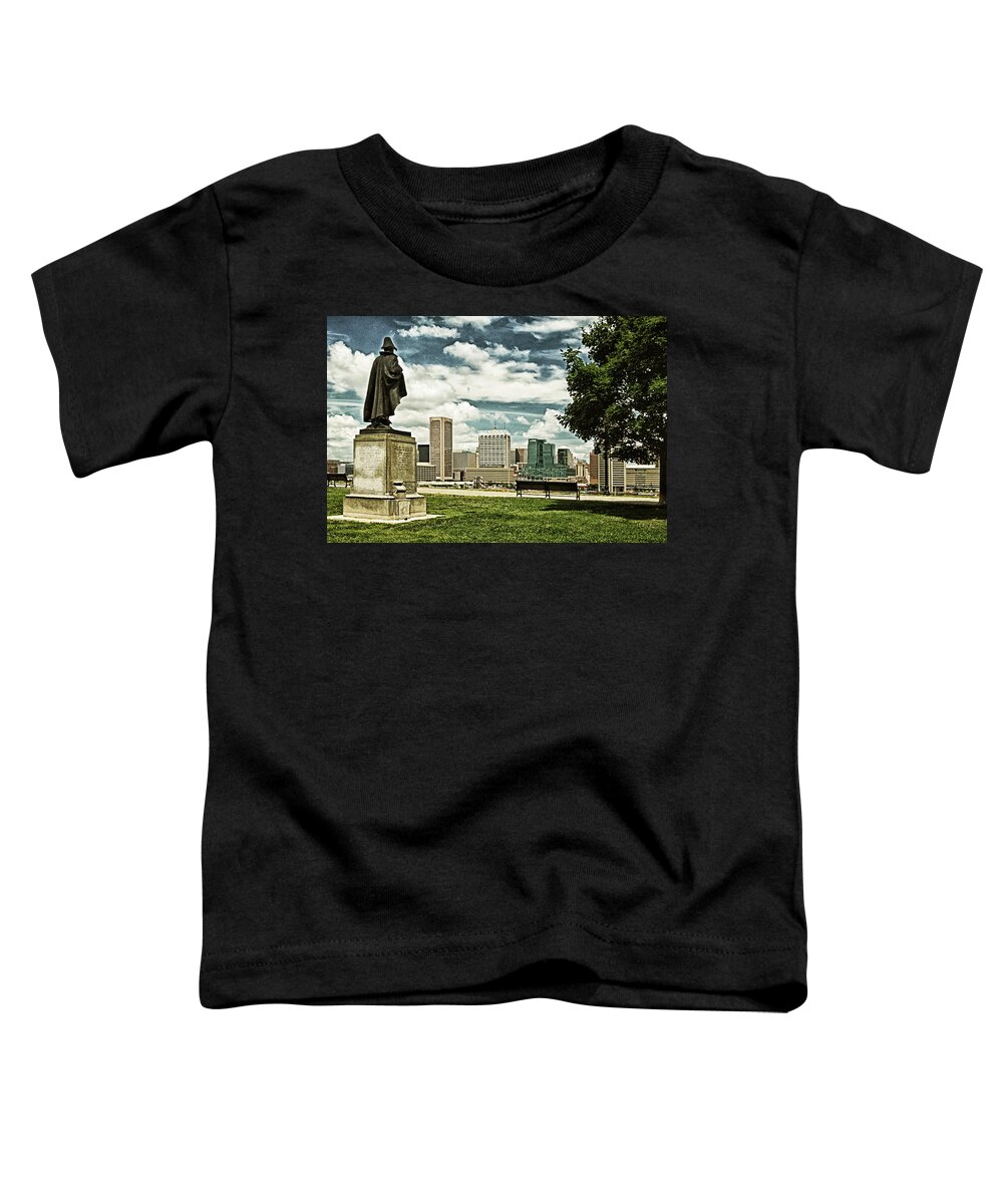 Major-general Samuel Smith Toddler T-Shirt featuring the photograph General Smith Overlooks Baltimore Harbor by Bill Swartwout
