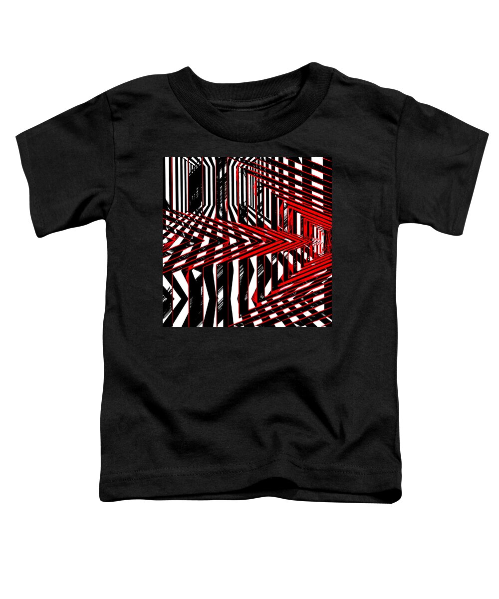 Lineal Toddler T-Shirt featuring the digital art Geometric Encounters by Rafael Salazar
