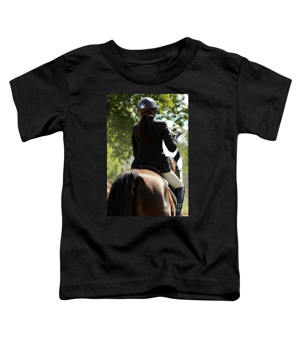 Rider Toddler T-Shirt featuring the photograph Going Over the Course by Janice Byer